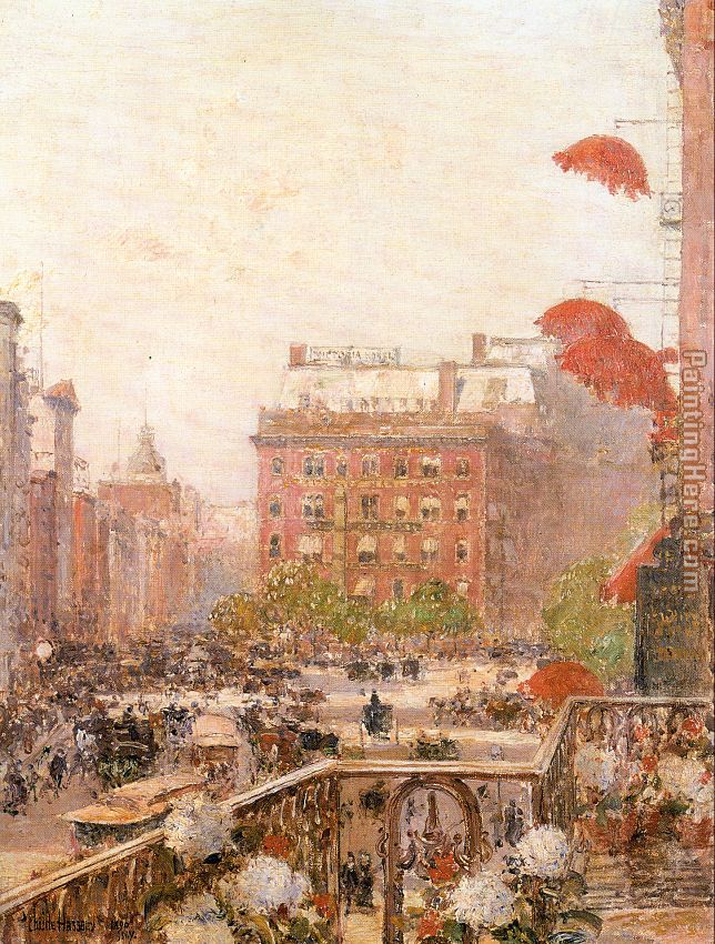 childe hassam View of Broadway and Fifth Avenue